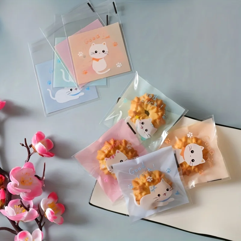 Mini Cartoon Cat Packaging Bag Baking Snack Food
