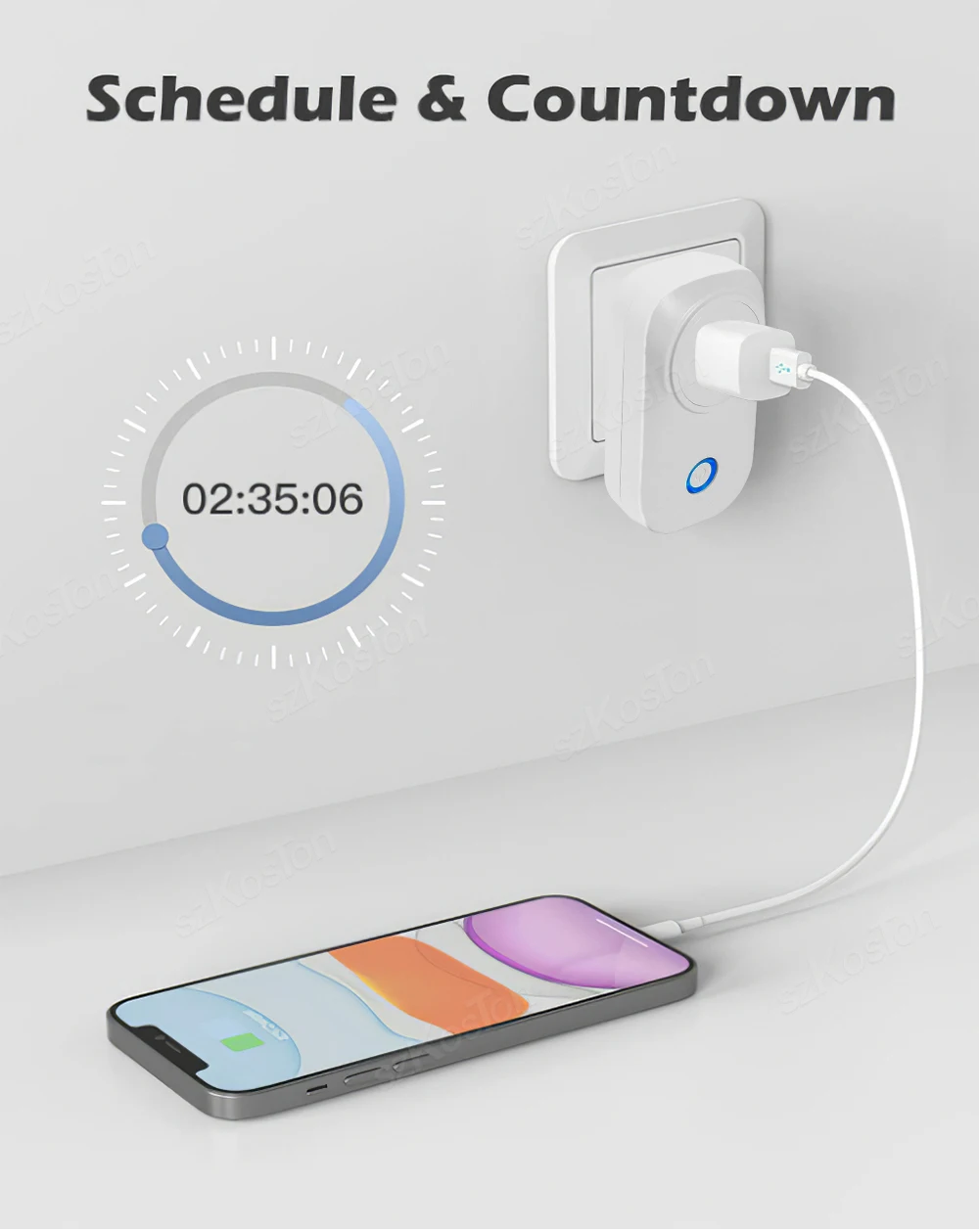 이탈리아 칠레 Tuya 스마트 플러그 WiFi 소켓 16A 전원 모니터 타이밍 기능 스마트 라이프 APP 제어는 Alexa Google 홈과 함께 작동합니다.