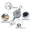 Retractable Lanyard Badge Credit Card Holder Cover Case Badge Reel with Keychain for ID Name Badges Staff Work Pass Card Clip 3
