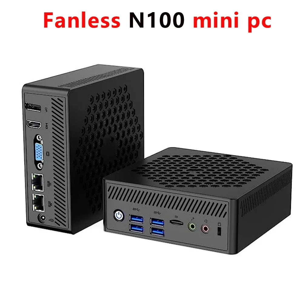 SZBOX AC8-N 팬리스 미니 PC, 알더 레이크 N100 미니 컴퓨터, 윈도우 11 프로 DDR4, 16GB RAM, 256GB NVMe SSD, 4K WiFi 6 BT5.2, N200