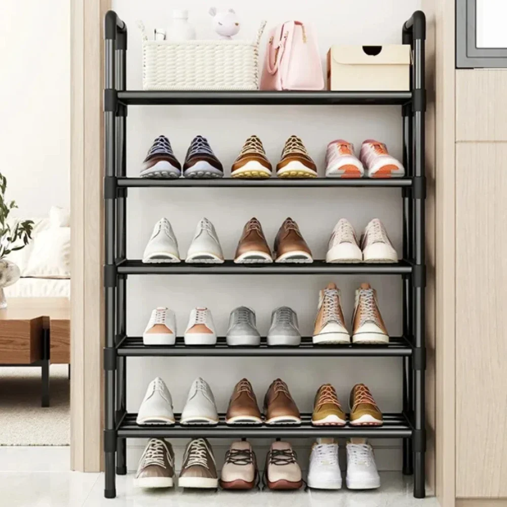Shoe Rack Multilayer Metal Housing Entrance Rental Shelf Space Saving For Living Room And Dormitory
