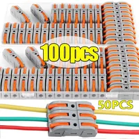 20/30/50/100 Pieces Universal Lever-Type Cable Connectors 1-to-1 Direct Connection Assembly Type Electrical Connectors Wire Terminals Quick Connection