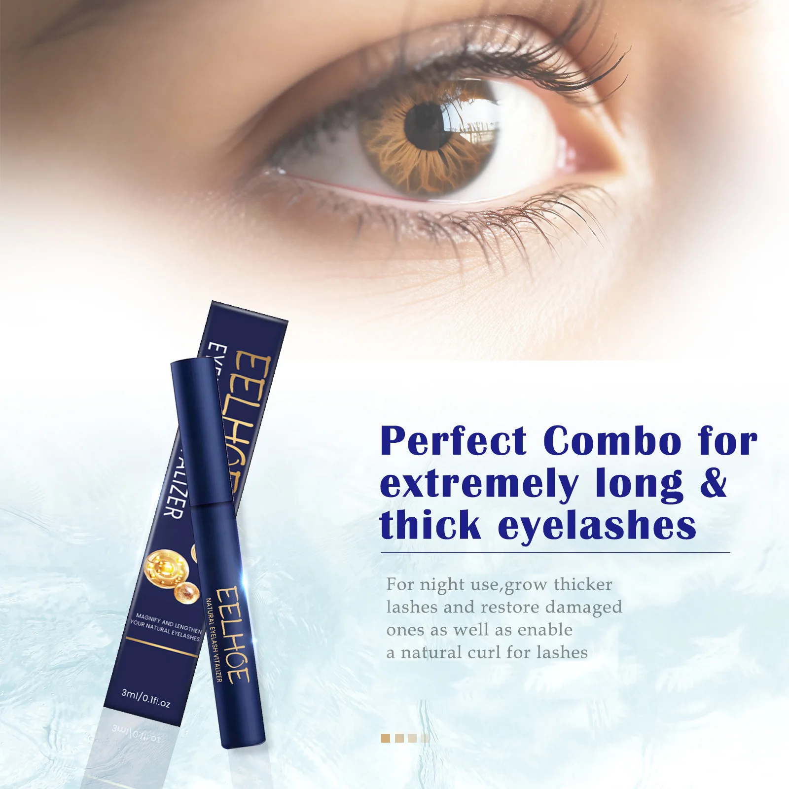EELHOE Eyelash Growth Serum Lasting Eyelash Extensions Curling Thicker Professional Enhancer Makeup Eye Care Products