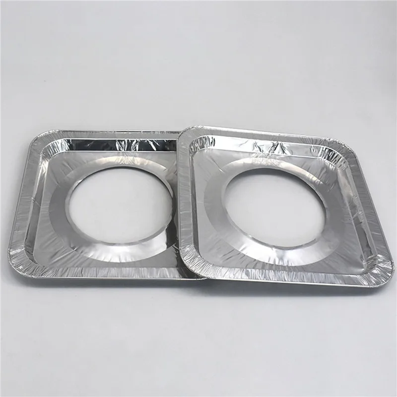 10pcs/set Gas Stove Oil Proof Aluminum Foil Tin Pad Thickened 3.5 Thread Circular/square Kitchen Cooking Practical Accessories