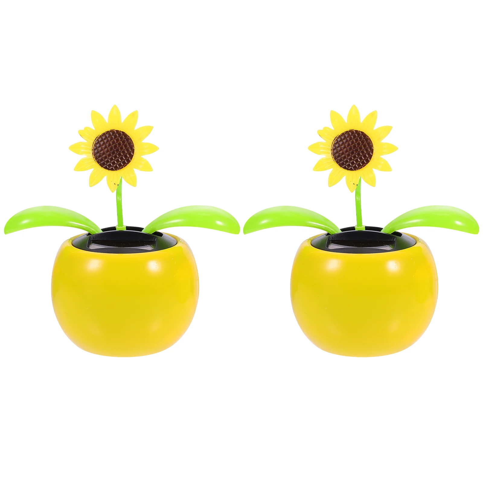 

2 Pcs Office Accessories Ornaments Solar Powered Decoration Auto Swinging Toy Bobblehead for Automotive Dashboard Interior