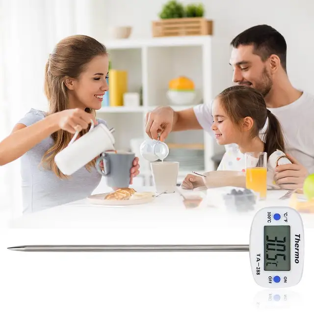 Digitális Élelmiszer Szonda Hőmérő Tartós Rozsdamentes Acél Mechanikus, Könnyen Tiszta Beállítható Laboratóriumi Gyár Számára