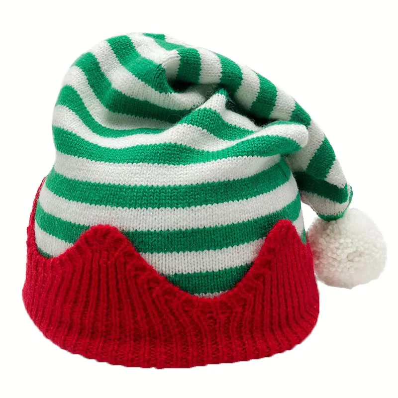 Elf Hat For Kids,Christmas Elf Knitted Hat Xmas Beanie Knit Cap For Children (1 To 6 Years Old