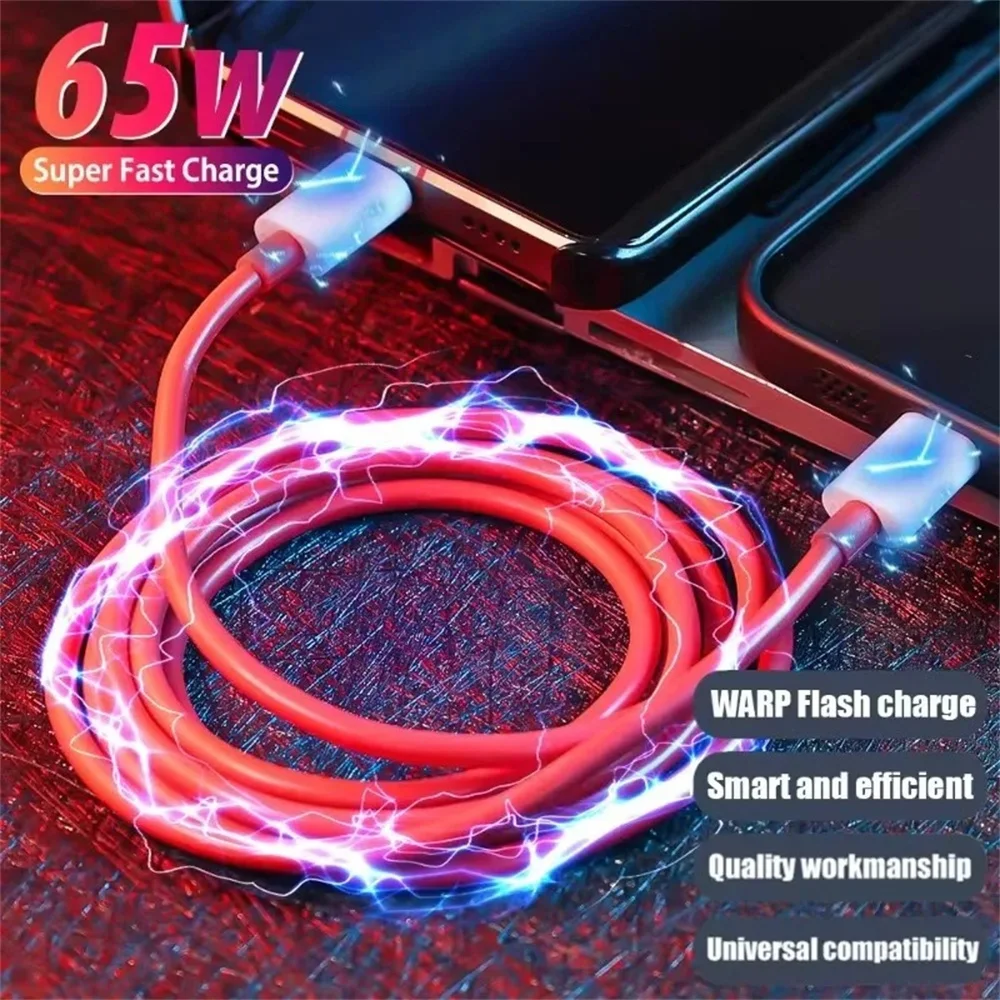 65W Dual Type C Fast Charging Cable USB C Charger Cables For One Plus 10 9 Pro Type-C Data Cord for iPhone Xiaomi Huawei Samsung