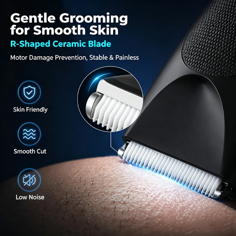 Advanced Waterproof Cordless Hair Clipper with LED Spotlight and USB-C Rechargeability