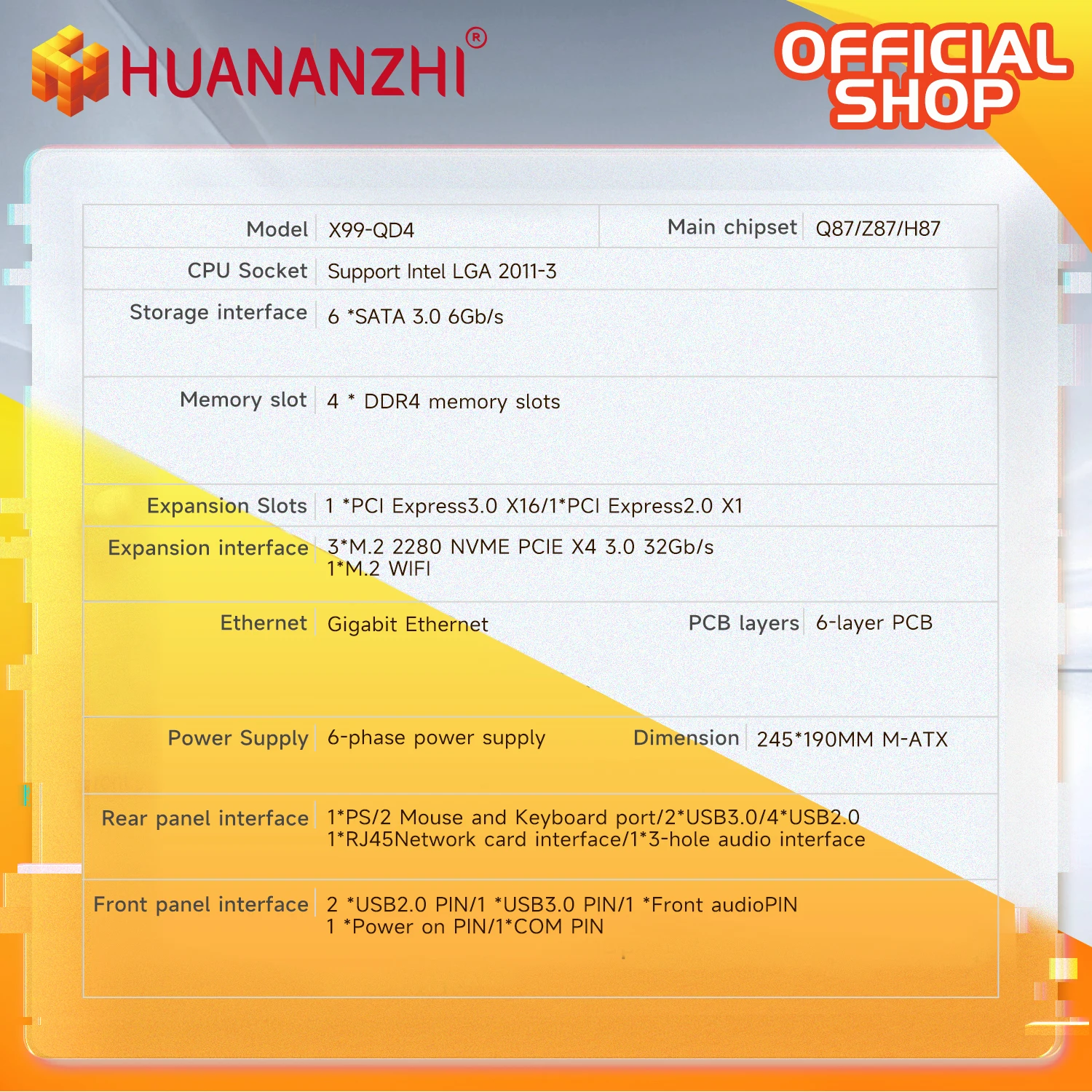 HUANANZHI X99 QD4 LGA 2011-3 Xeon E5 2620 V3 Combo Kit - Image 5