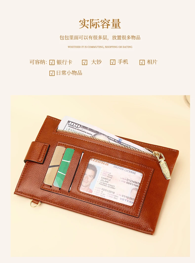 Women's Minimalist Messenger Bag Soft PU Leather Shoulder Wallet Ladies Crossbody Mobile Phone Purse Female Card Holder