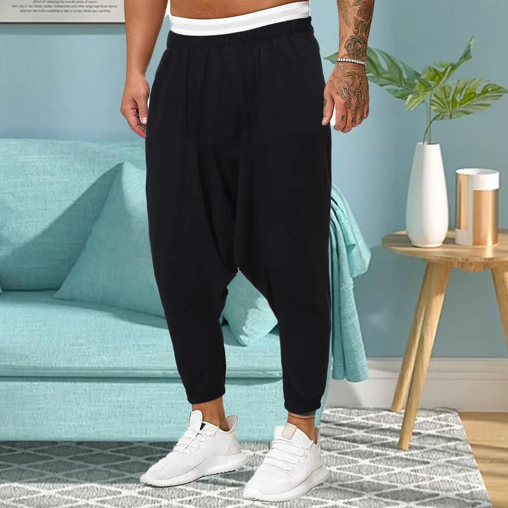 

Cool Men Cross Pants Elastic Waist Breathable Men Pants Quick Dry Men Trousers