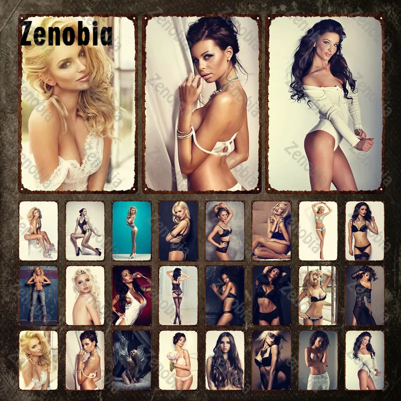 

Sexy Metal Poster Angel Wings Girl Metal Signs Dropped Underwear Straps Woman Tin Signs Vintage Plaque for Bar Pub Home Decor
