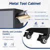 Metal Storage Cabinet with Wheels, 73" Rolling Garage Storage Cabinets with 4 Adjustable Shelves & Locking Doors, Tool Cabinet 3