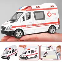 1:32 Hospital Simulation Ambulance Car ABS Early Education Toys Ambulance Can Open Door Models Vehicle For Children Boys Gifts 1