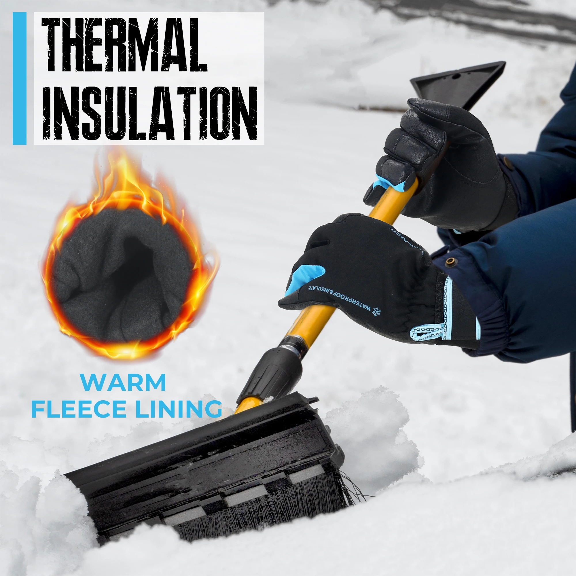 Insulated Work Gloves Thermal Winter Gloves Waterproof for Men Warm Cold Weather
