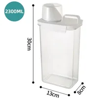  Multi-purpose with Label Transparent Storage Container for Laundry Detergent and Detergent Plastic Grain Tank Leakproof Seal 