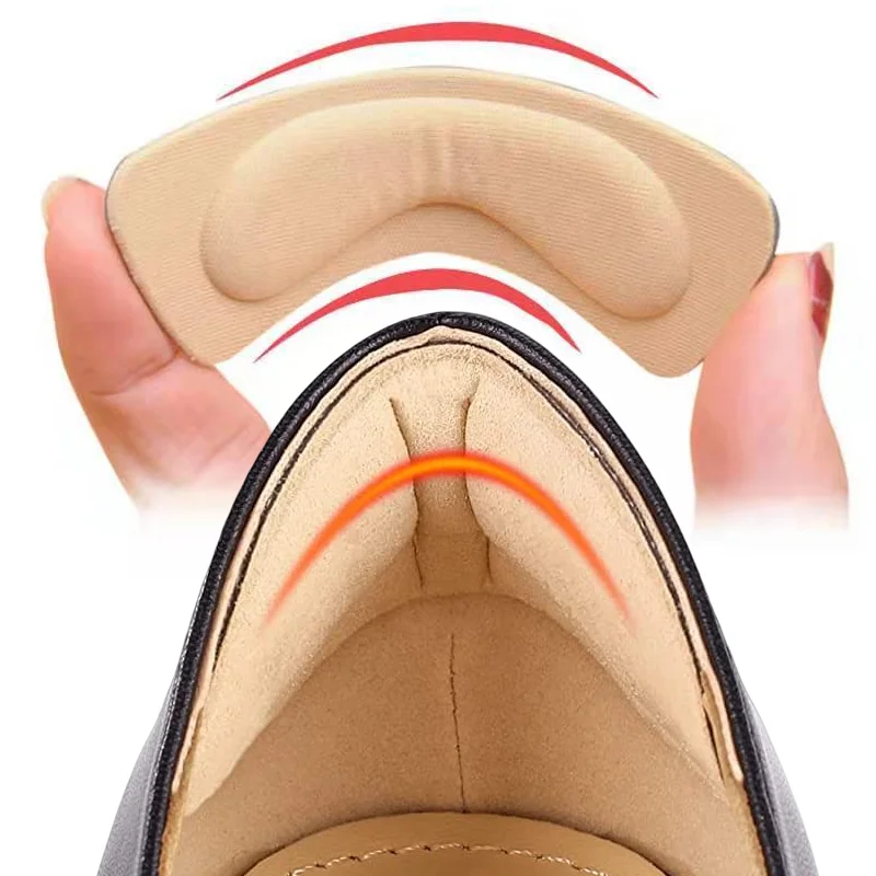  2pcs Heel Insoles Patch Pain Relief Anti-wear Shoe Cushion Pads Feet Care Heel Protector Adhesive Back Sticker Shoes Insert 