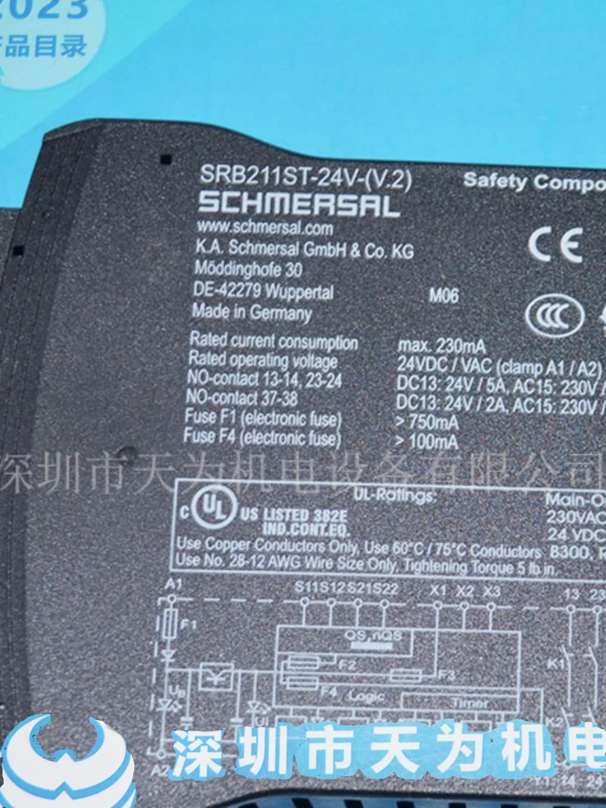 

[Original/one-year Warranty] German Schmersal Schmersal Safety Relay SRB211ST (V2)