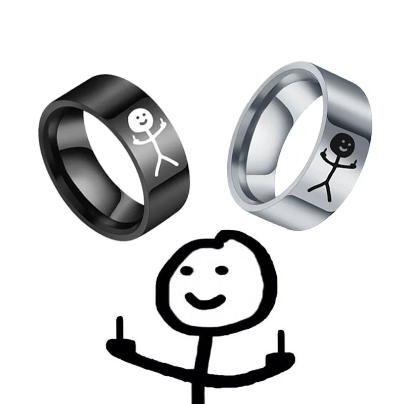 Collana Divertente A Mano E Faccina – Acciaio Inox Oro E Argento – Unisex