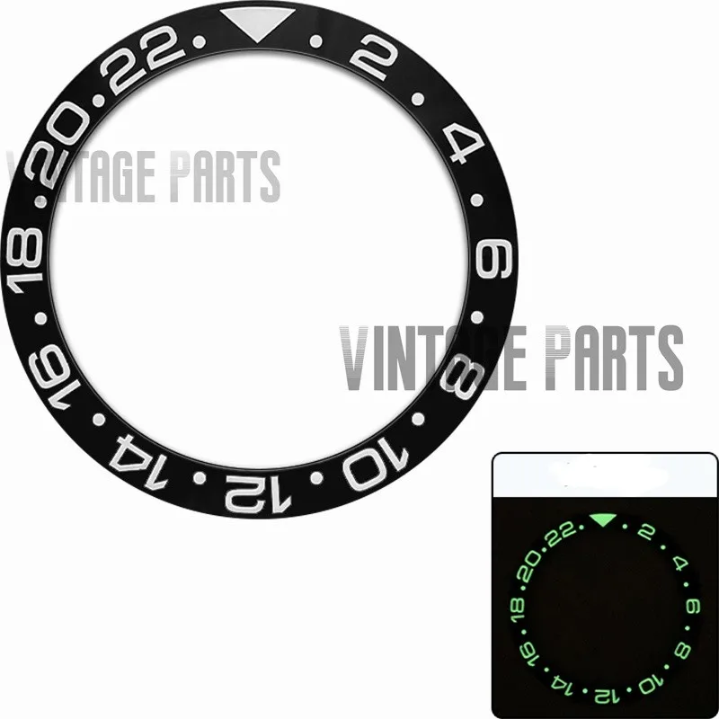 Inserto Cornice Gmt Luminoso Verde Completo Da 38Mm Adatto Per Orologio Rolex Seiko 007