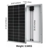 Panneau solaire rigide en verre 120W 240W 360W 480W, panneau photovoltaïque 18V, cellule solaire monocristallin 12V/24V, chargeur de batterie pour toit de maison 2