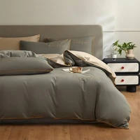 Ensemble de housse de couette 100% coton égyptien, 3 pièces, 1 housse de couette et 2 taies d'oreiller, 150x200/200x230cm, simple/double, Queen King Size 3
