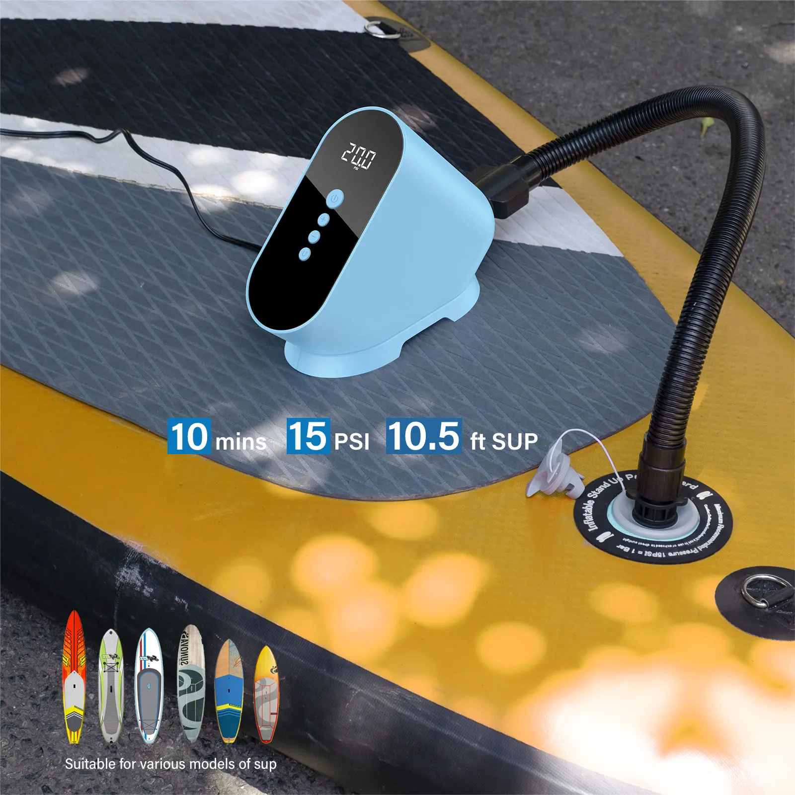 

CYCPLUS SUP Pump 20PSI Inflatable Kayak Boat Accessories Air Inflator for SUP Outdoor Paddle Board