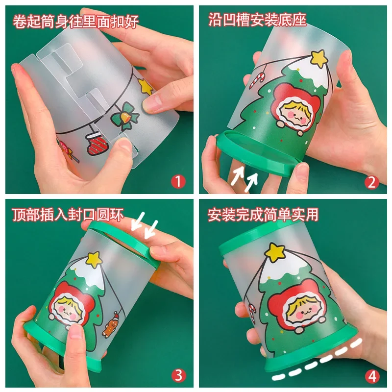 Detachable Cylindrical Desktop Pen Holder Organizer Office Accessories Pencil Stand Storage Case Box Stationery Christmas Gifts