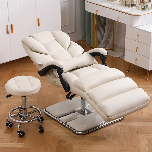 Beauty chair can lie down and lift facial mask embroidery skin care flat recliner multi-purpose beauty shop makeup chair