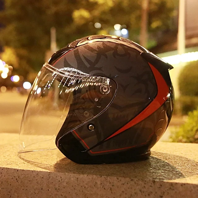 Capacete Motocicleta Eletrica Ķ Homens e Mulheres, 4 Estaes Meia Capacete