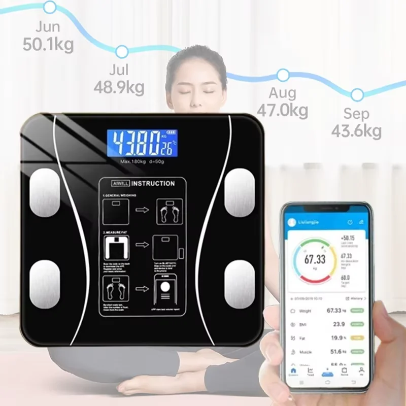 Weight Scale Smart APP Synchronized Body Fat Scale Bathroom Digital Bluetooth Body Fat Composition Analyzer Electronic Scale