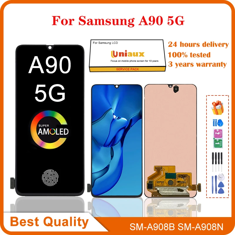 

6.7"Original AMOLED For Samsung Galaxy A90 5G A908 A908N A9080 LCD Display Touch Screen Digitizer For Galaxy A90 LCD Replacement