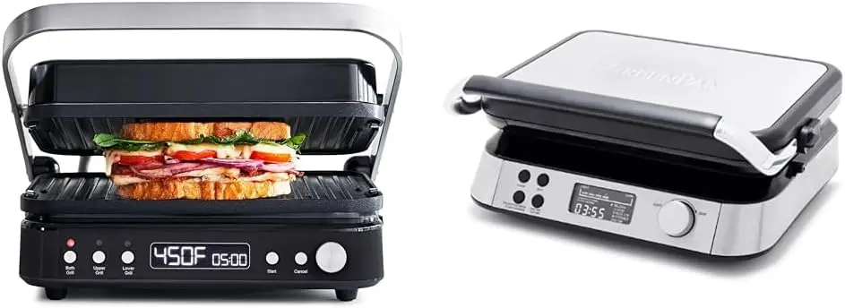 

GreenPan 6-in-1 Multifunction Contact Grill & Griddle, Healthy Ceramic Nonstick Reversible Grill & Griddle Plates