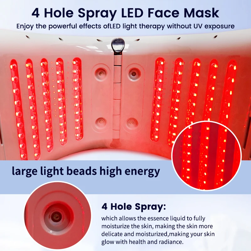 7 ألوان LED آلة الفوتون مع نانو رذاذ الجلد ترطيب ا...