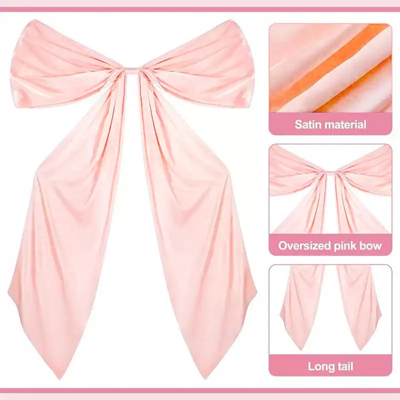 Pink Large Bow Big Coquette Bow For Backdrop Birthday Party Room Wall Decor Coquette Wall Decor Giant Ribbon Tie Hanging Gift