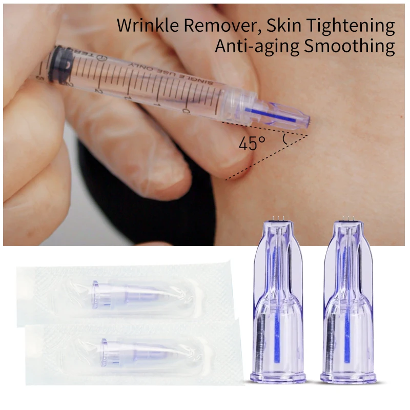34G Ultrafine Nano Soft 3 Pin Professional Hand Fillmed Painless Microneedle Sterile Individually Package