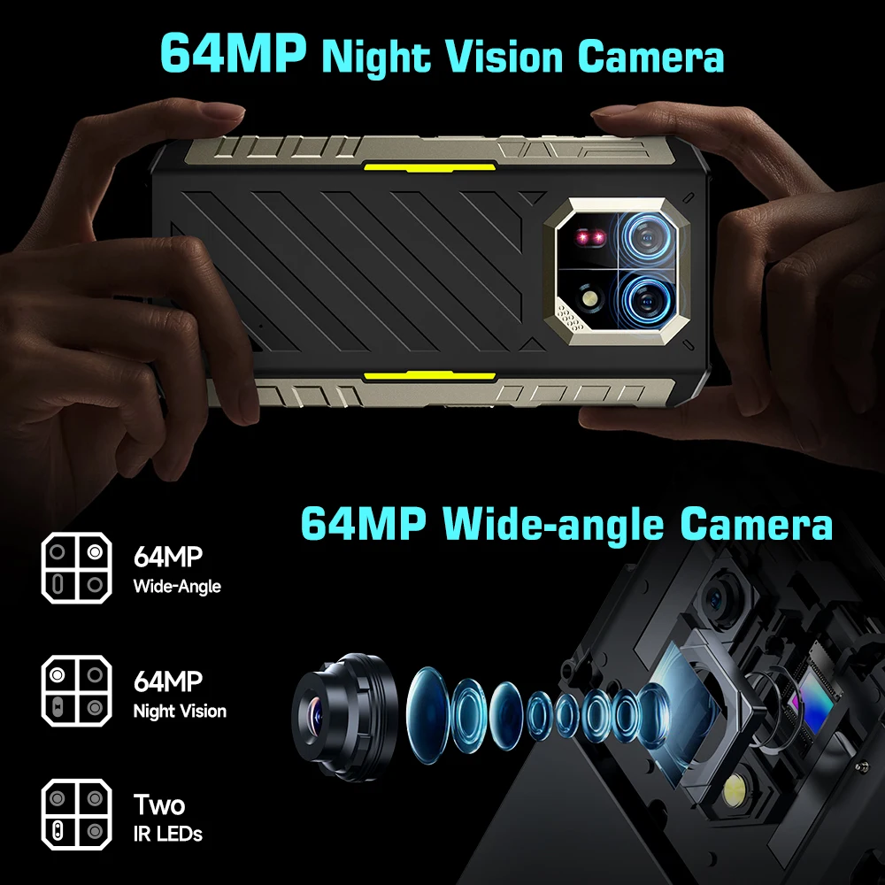 Ulefone-ナイトビジョンカメラ付きアーマー,Android 13,nfc,64mp,4g 