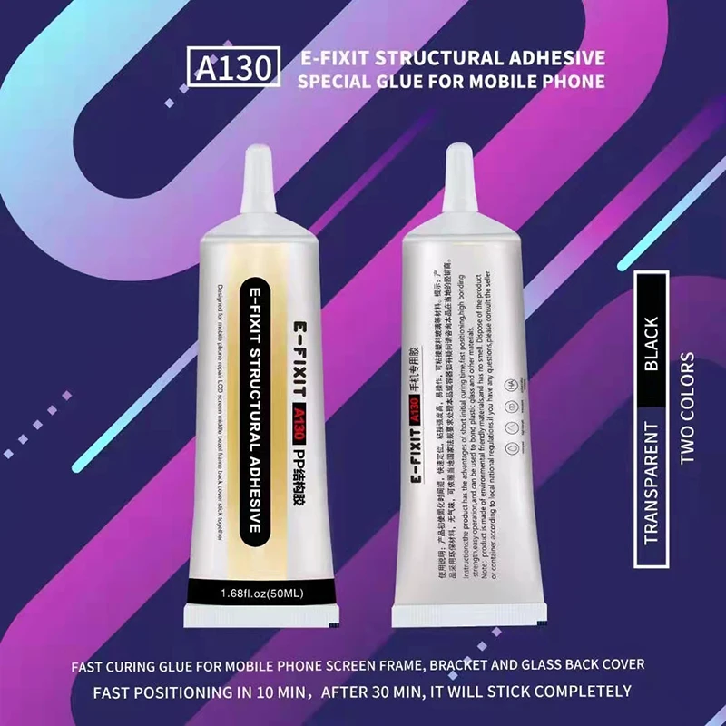 Mobile Phone Adhesive E-FIXIT A130PPD50ML Quick Curing Adhesive Suitable for Repairing The Back Cover of The Touch Screen Shell Frame of Mobile Phones