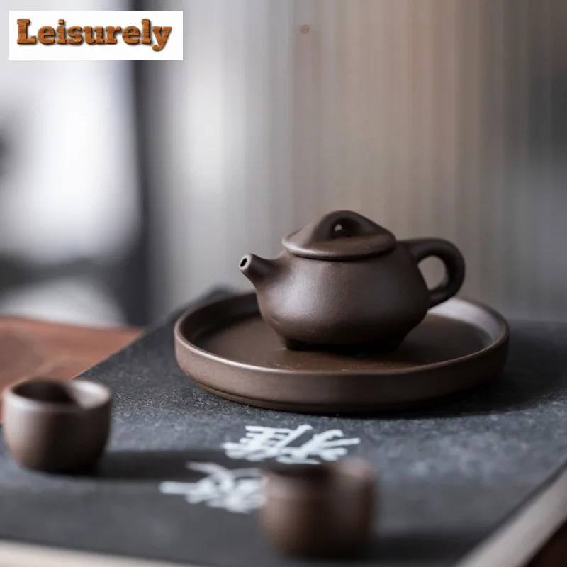 Fingertip Purple Clay Tea Set Complete Set Antique Pocket Mini Tea Ceremony Set Teapot And Tea Cup Set Tea Pet Teaware Ornaments