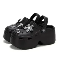 9cm Women Chunky Platform Sandals Summer Soft Thick Sole Diy Clogs Garden Shoes Woman Closed Toe Non-Slip Beach Slides Sandals