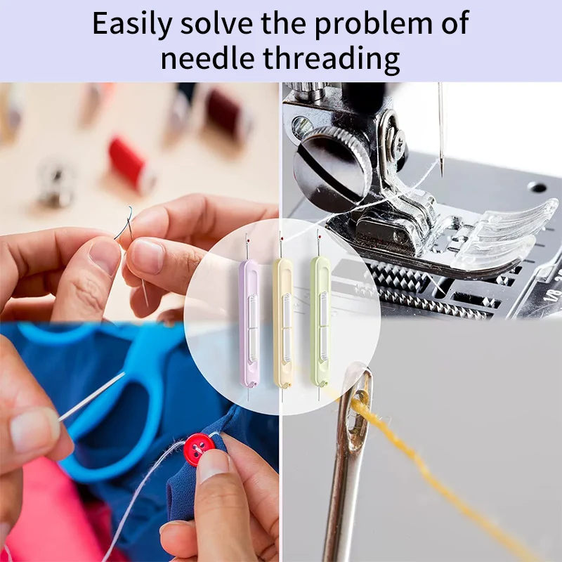 2 in 1 Needle Threader Hand Sewing Tools Multi-function Threader Sewing Needle for Sewing Crafting Cross-Stitch Accesorios