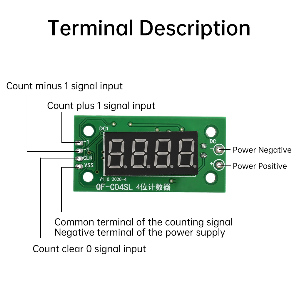 0-9999 DC 4-25V Elektronisches Digitalzählermodul LED Niedrigpegel-Schaltzählermodul mit Stromausfall-Speicherfunktion – Detail 9