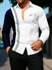 Striped Printed Men's Long-sleeved Shirt Summer Casual Men's Single-breasted Shirt Beach Pool Party Men's Fashionable Shirt 1