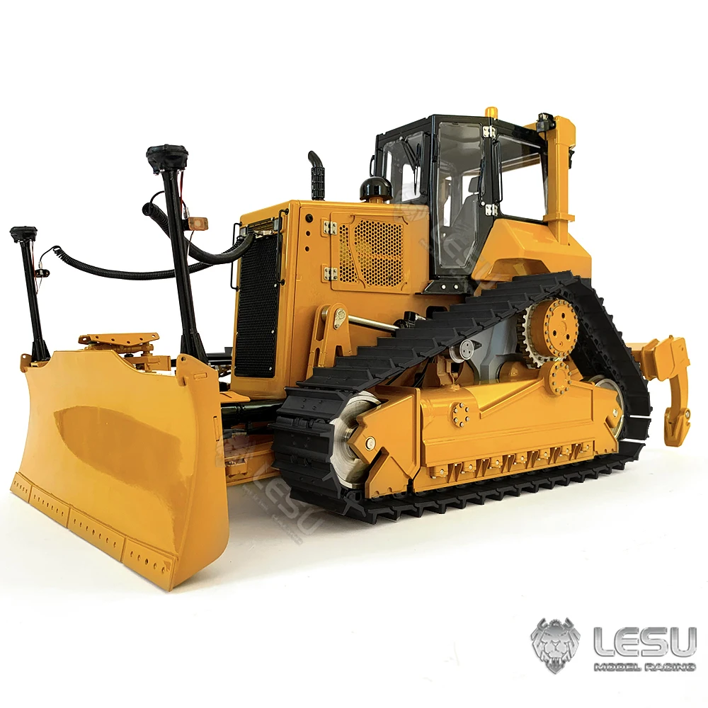 LESU 1/14 Metal RC Bulldozer Aoue DT60 Hydraulic Remote Controlled Tracked Truck Painted Yellow Toys for Adult Th21454-Smt3 3