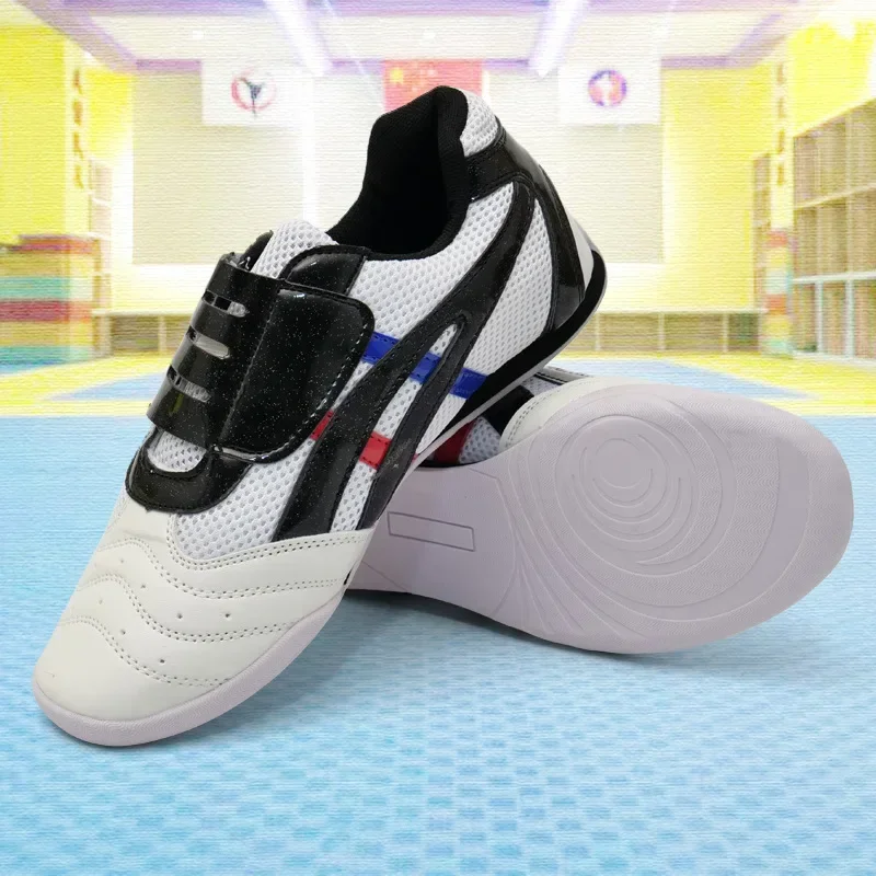Martial Arts Shoes Adult and children's Taekwondo shoes men's and women's Sanda high elastic cow tendon sole martial arts shoes grading