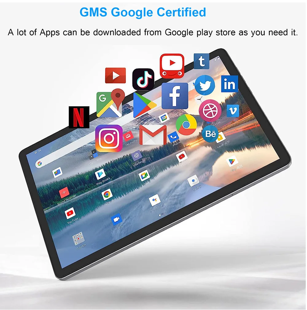 2024 안드로이드 12 옥타 코어 게임용 PC, 키보드 GPS가 있는 4G 전화 통화 노트북, 2 in 1 태블릿, 10.36 인치, 6GB RAM, 128GB ROM, 완전 신제품