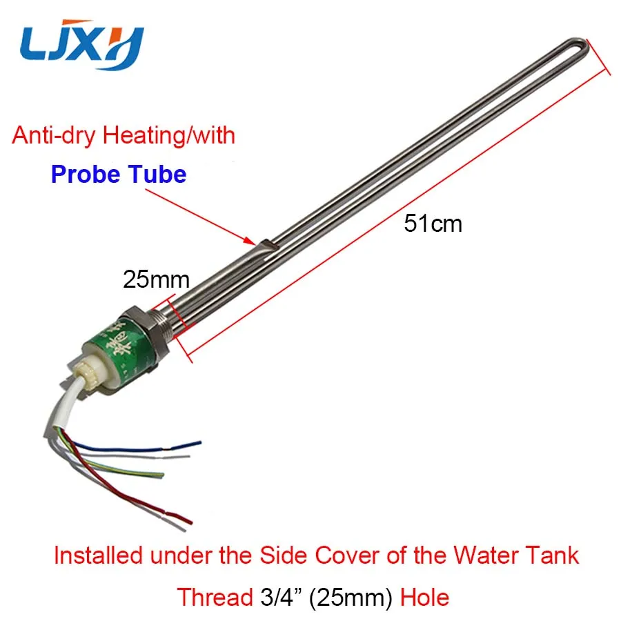 LJXH 25mm Thread Solar Water Heater Auxiliary Heater Side Inserted Electric Heating Tube with Probe Tube 3 LJXH 25mm Thread Solar Water Heater Auxiliary Heater Side Inserted Electric Heating Tube with Probe Tube 3