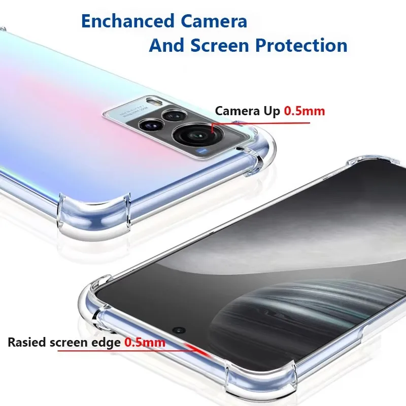 Enhanced Clear Shockproof Silicone Phone Case - Soft Transparent Protective Cover