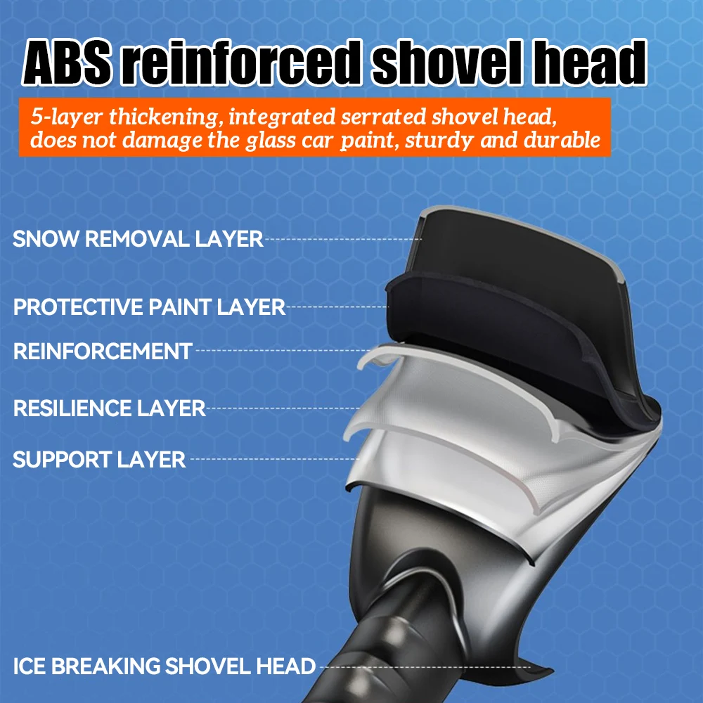 Universal Detachable Snow Shovel Brush Telescopic Car Glass Deicing Cleaning Tool Snows Ice Scraper Quick Clean Wash Tool